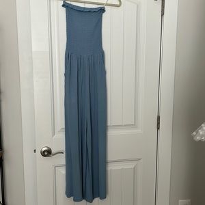 Blue jumpsuit with pockets